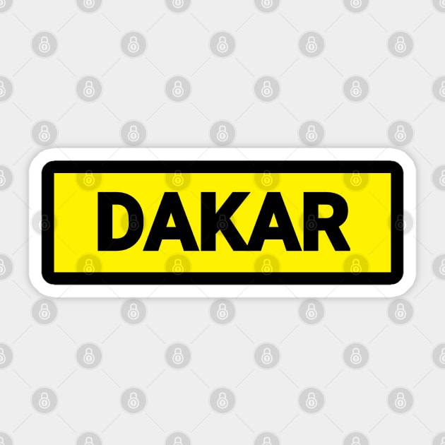 Dakar Jaune Noir Sticker by Tony Cisse Art Originals